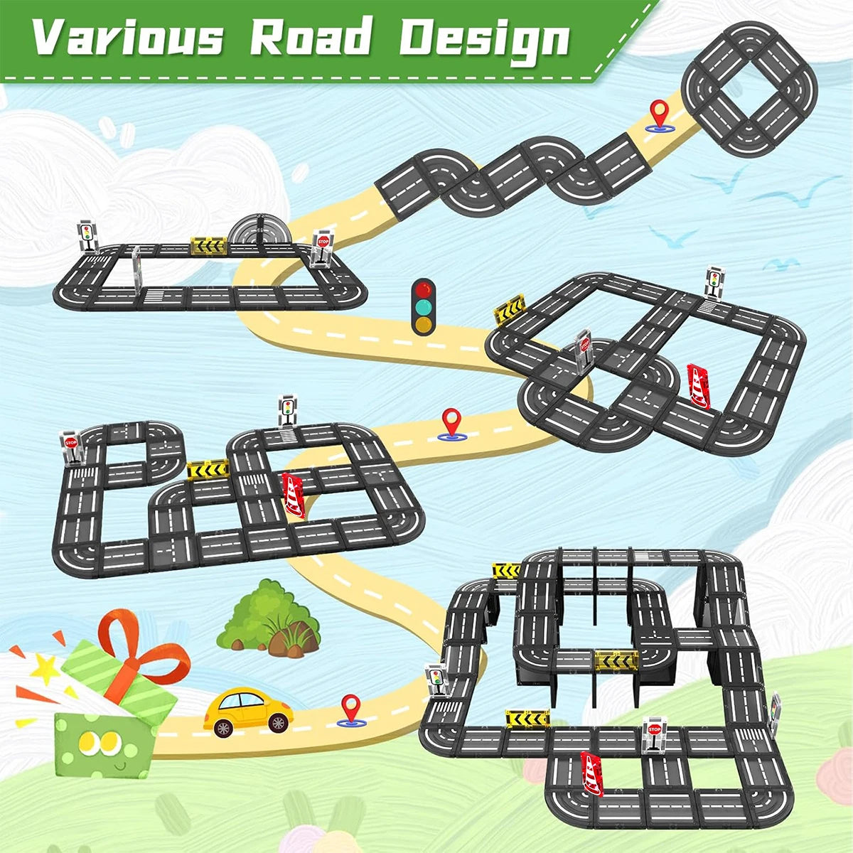 Building Blocks set with car assembly toys  Montessori Educational Game Toys for Boys Girls Gifts