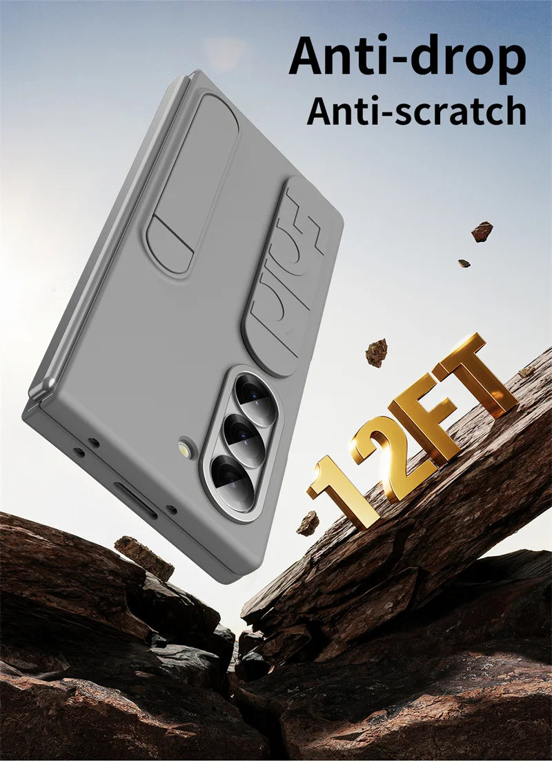 Wristband Foldable Stand Funda for Samsung Galaxy Z Fold 6 4 5 3 Fold5 5G Case Front Glass Lens Protection PC Plastic Cover Capa