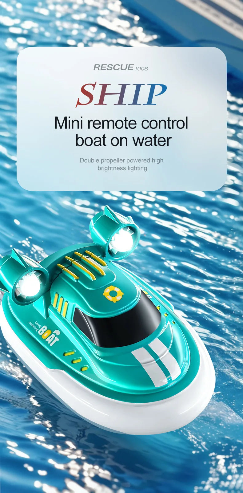 Mini Rc Boat 1/32 Radio Remote Controlled High Speed Ship with Led Light Palm Boat Summer Water Toy Pool Toys Models Gifts