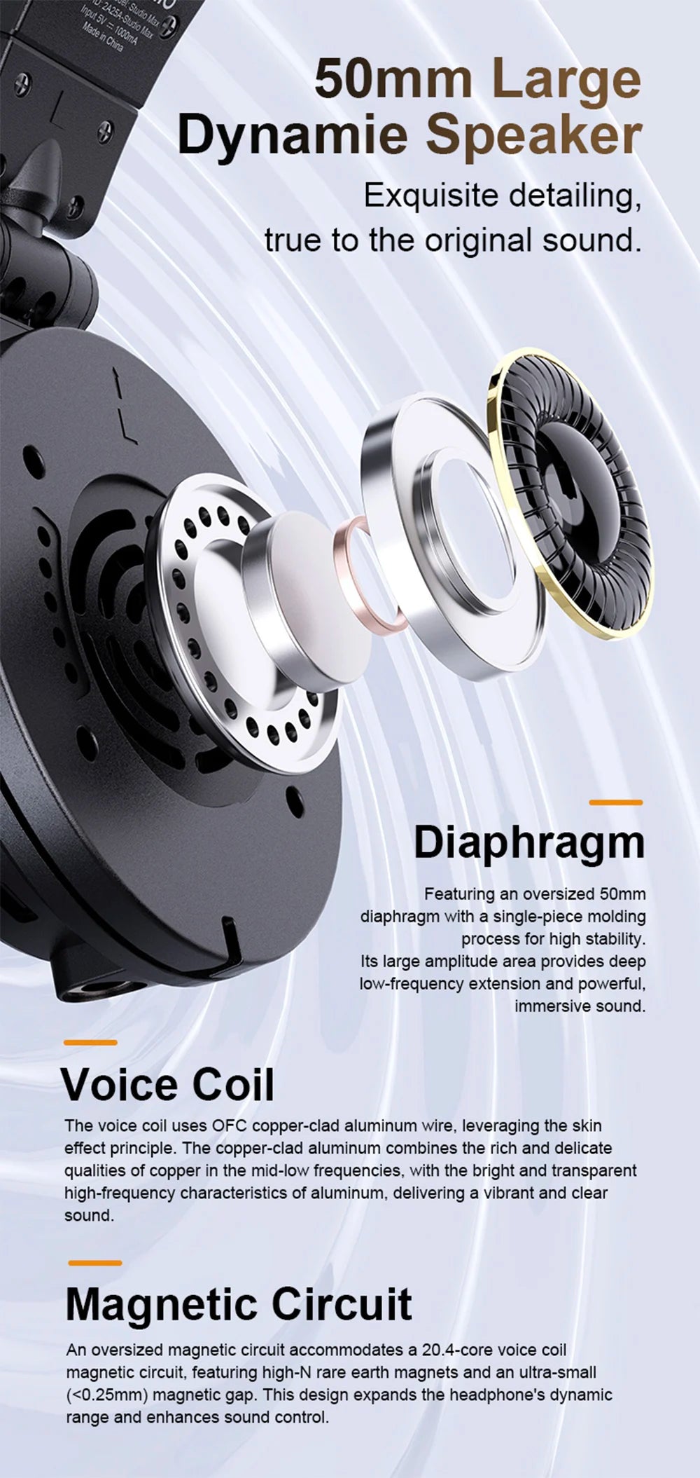 Studio Max1 Bluetooth Headphones Wireless DJ Headset With Low Latency Professional Studio Monitor Headphones Hi-Res LDAC