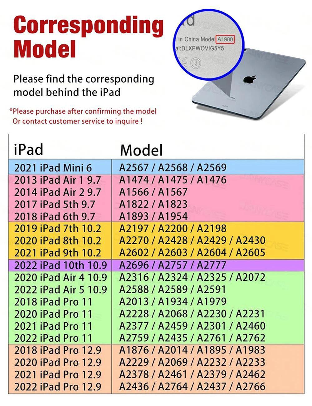 For Tablet iPad Pro 11 Case For Pro 12.9 Air 5 4 10.9 iPad 10th 7/8/9th Generation Mini 6 360° Rotatable Transparent Back Cover