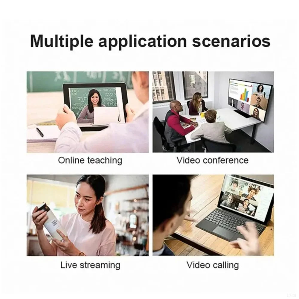 1080P HD Webcam Camera Streaming Rotatable Web Cam for Pc USB Cam for Meetings Streaming Online Classes Universal Tripod Mount
