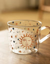 500ml Creative Glass Scale Handgrip Mug Breakfast Milk Coffee Couple Mug Home Tumbler Water Drinkware Fruit Juice Cups