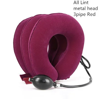 3 Layer Neck Massager Inflatable Air Cervical Neck Traction Support Pain Stress Relief Neck Collar Pillow Neck Stretching Brace