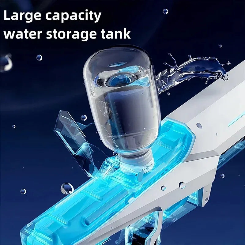 Electric Water Gun Powerful Automatic Water Suction Rechargeable Water Blaster with Flashing Lights