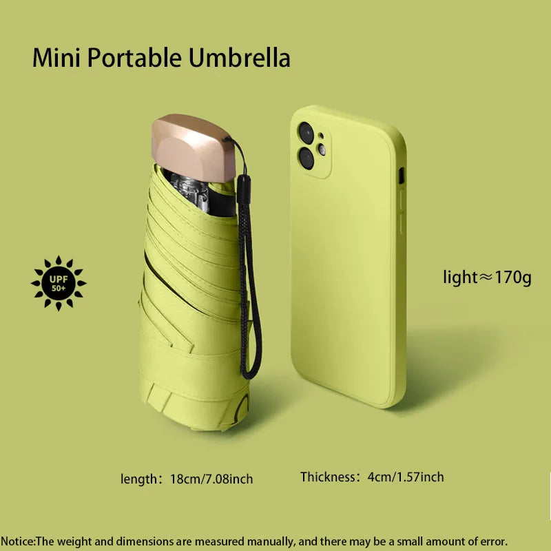 Outdoor Mini Folding Sun Umbrella with UV Protection Ultralight Compact Design
