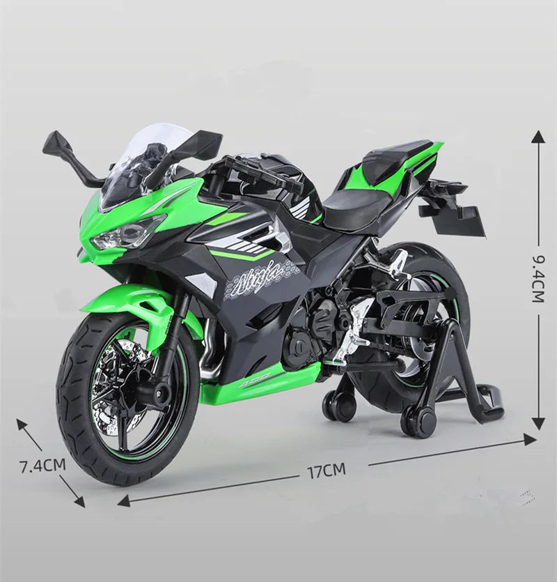 Diecast Kawasaki Ninja 400 Racing Motorcycle Model 1 to 12 Scale
