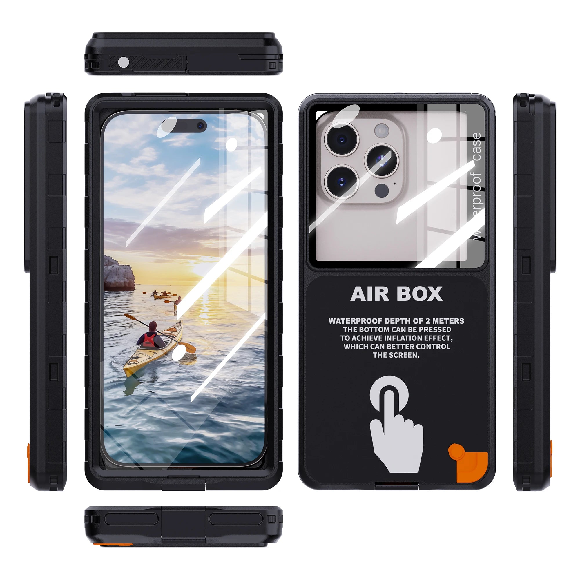 Waterproof Phone Case for 6.9' Devices Transparent Universal Touch Screen Underwater Dust And Drop Protection IP68 New