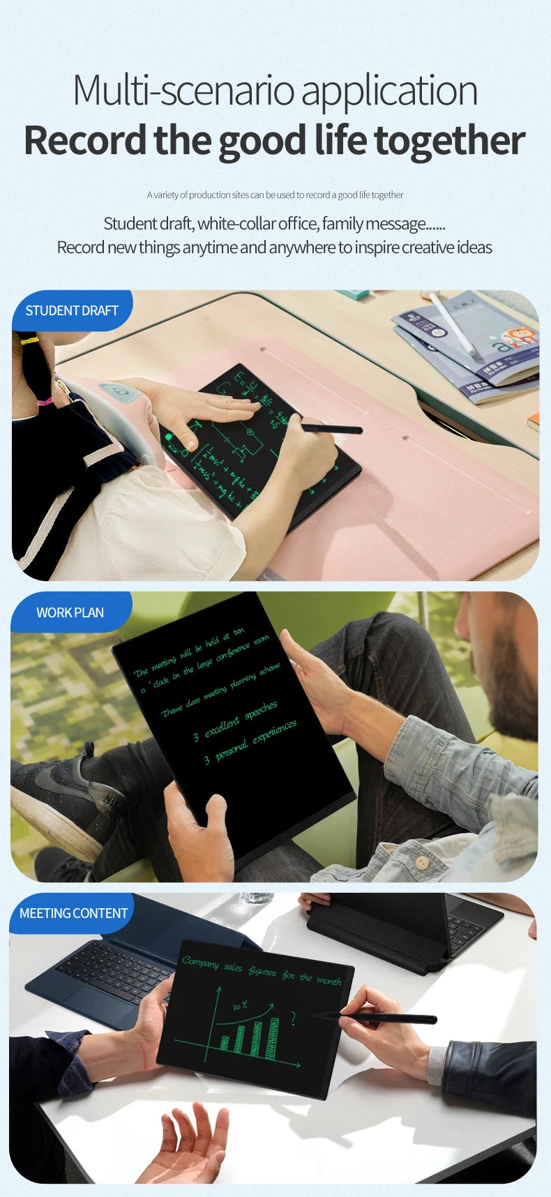 11.5/10.5 inch Double-Sided Screen LCD Writing Tablet Electronic Drawing Board  Graffiti Painting Memo Learn Pads Toy Gifts