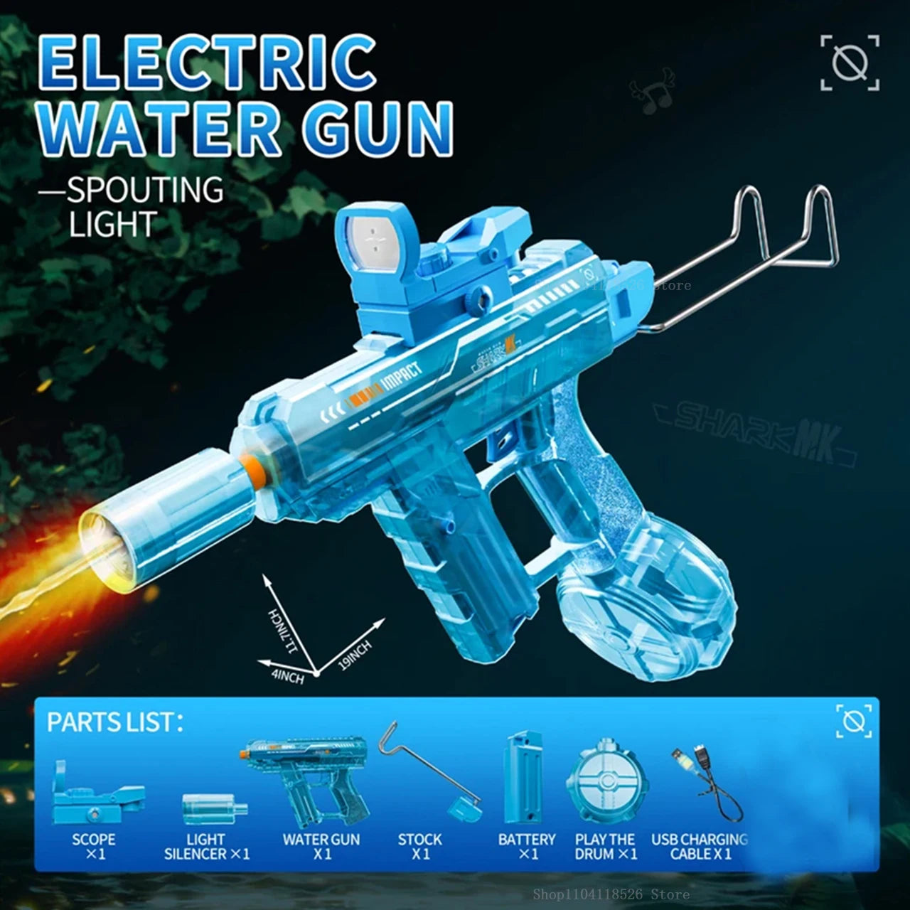 M416 Large Capacity Electric Water Gun Fully Automatic Shooting Rechargeable Water Blaster