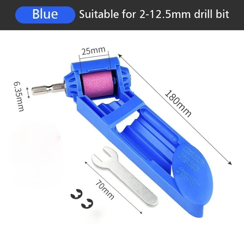 2.0-12.5mm Portable Drill Bit Sharpener Corundum Grinding Wheel Bit Tool Twist Drill Bit Sharpening Machine Hand Tool Set