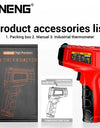 Industrial Handheld Thermometers Car Test Non Contact IR Laser Heat Temperature Gun Point HD Screen for Cooking Tool