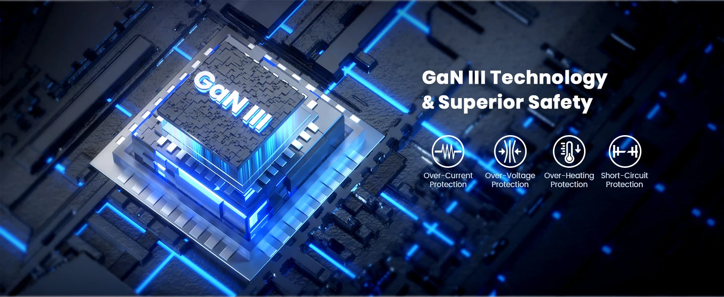 268W USB C Charger, Portable Travel 3rd GaN Charger, 8-Port Fast Charging Station, Multi Port USB Charger, PD100W Laptop Charger