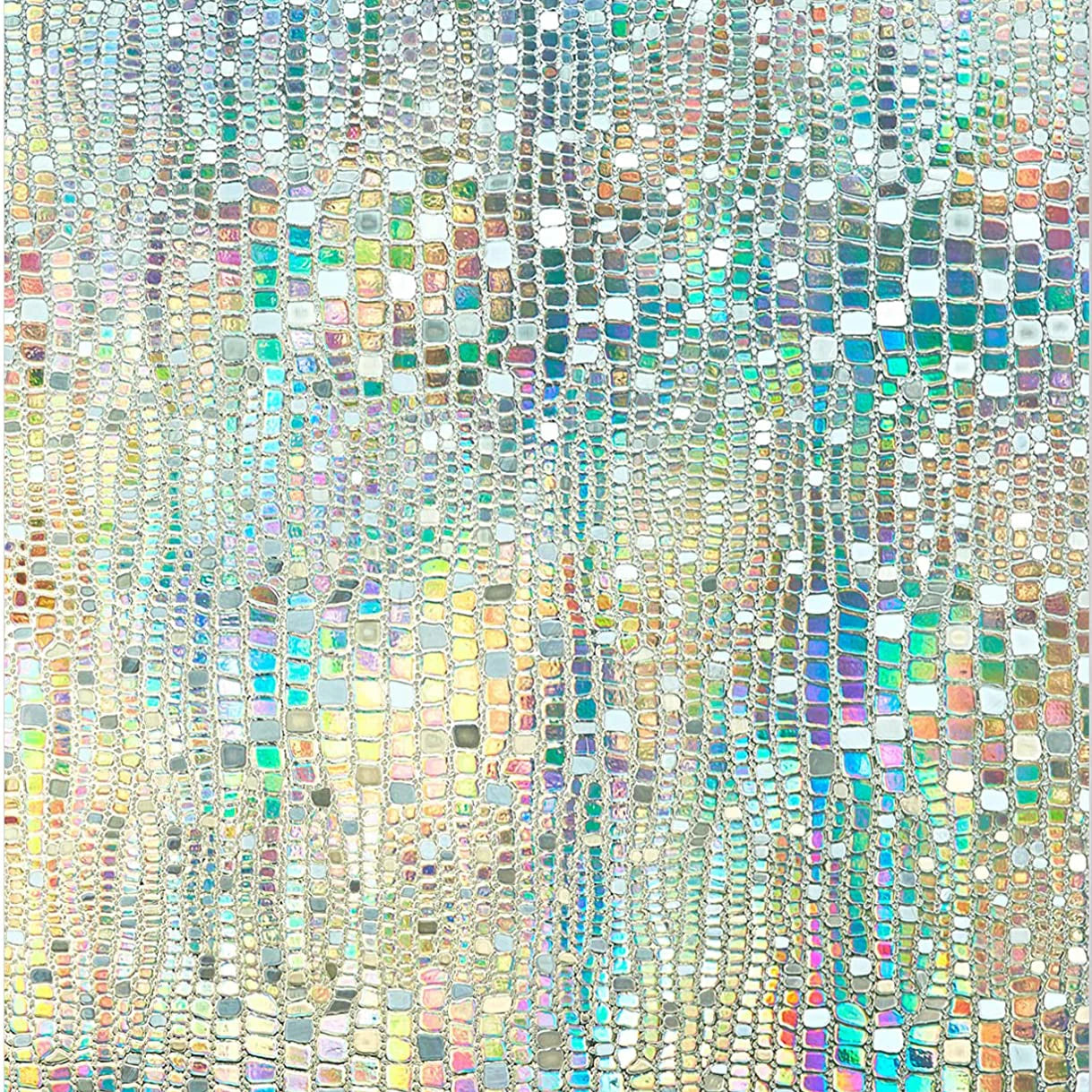 Window Privacy Film Rainbow Window Clings 3D Decorative Vinyl Stained Glass Window Decal Static Cling Sticker Non-Adhesive