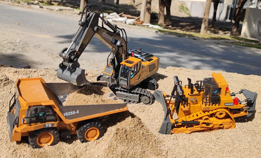 Remote Control Excavator 4x4 Alloy Dump Truck Bulldozer Radio Model RC Car Construction Vehicle Toy  Gifts