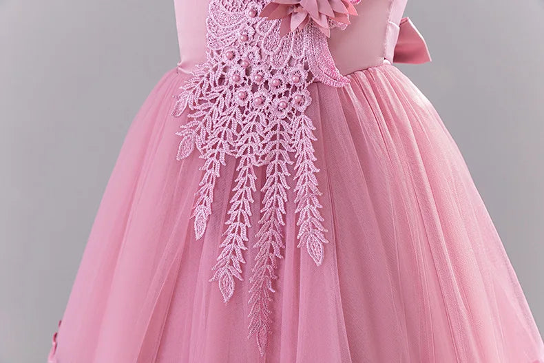 Girls Princess Ball Gown Fluffy Tulle Party Dress for Flower Girl/Birthday/Pageant  Sleeveless for Wedding Dress