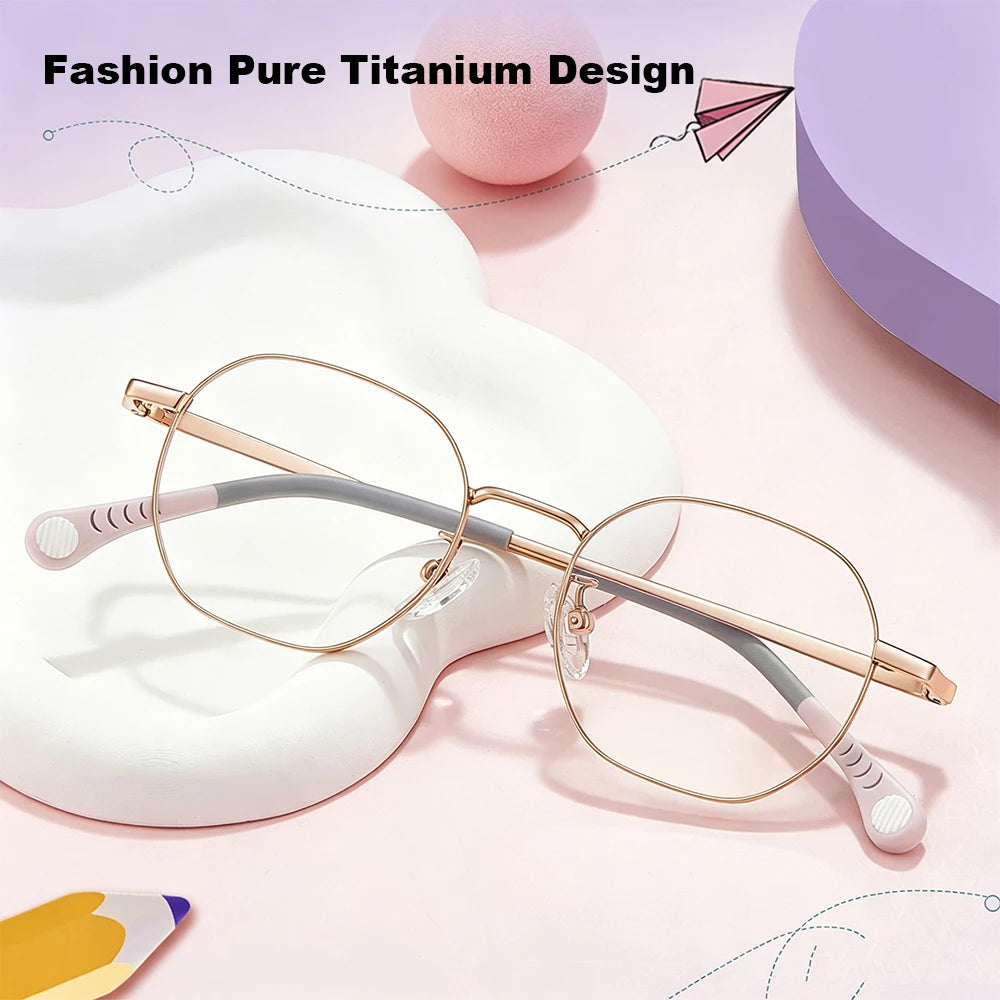 Kids Polygon Pure Titanium Eyeglasses Frame
