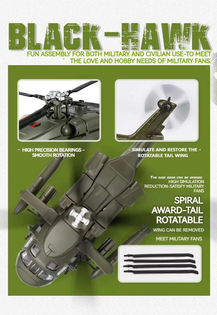 Black Hawk Helicopter Alloy Model with Sound & Light