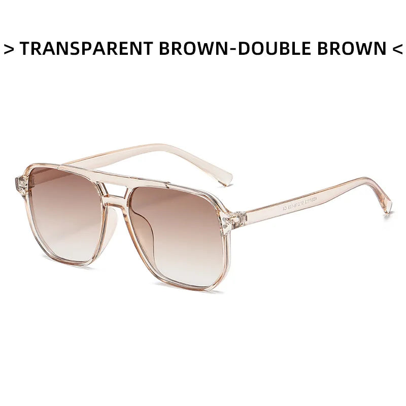 Business Sunglasses Double Beam Sun Glasses Trendy Versatile Glasses Trend Women Decorative Eyewear UV400