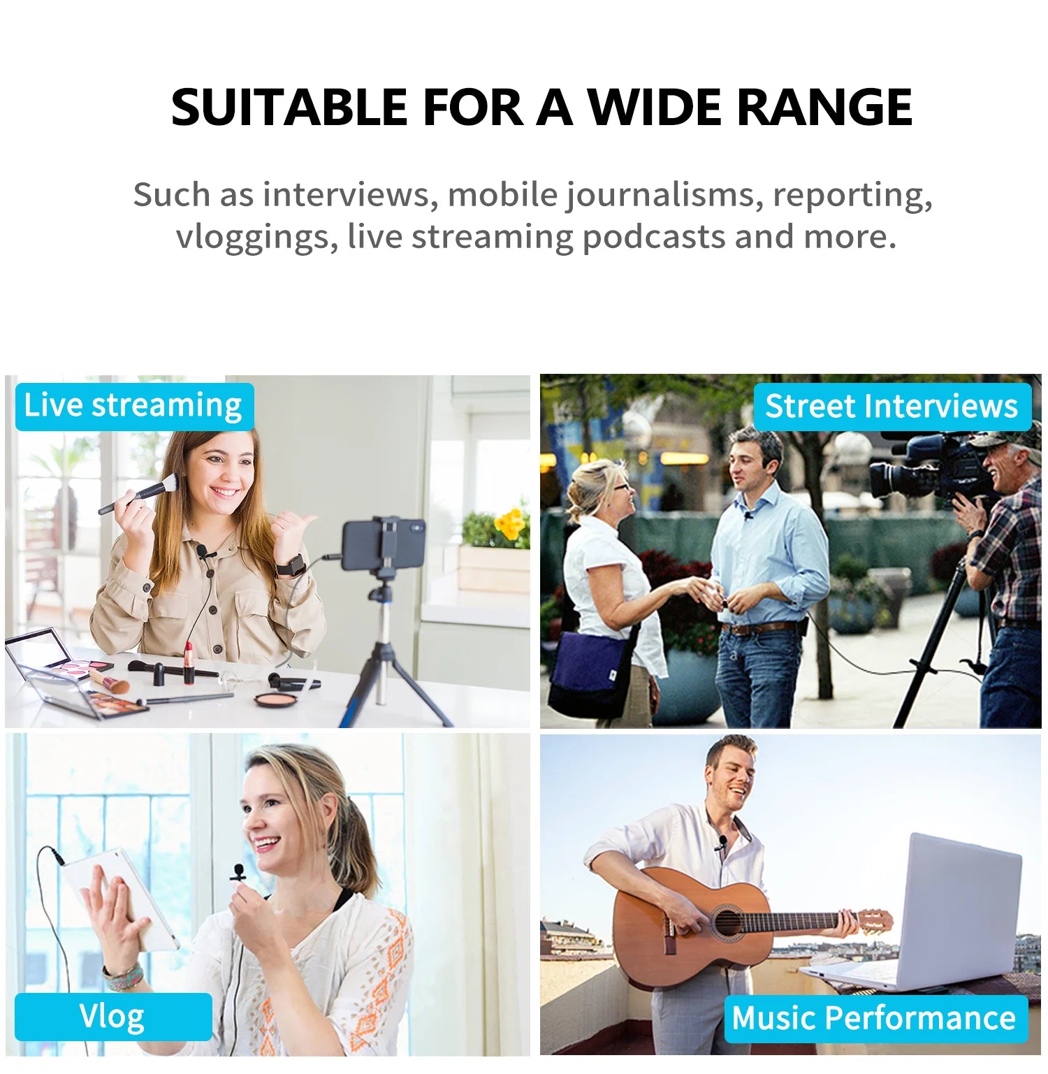 BY-M1 6m Professional Condenser Lavalier Lapel Microphone for PC Computer Laptop Smartphone iPhone DSLR Youtube Streaming