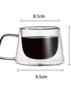 200ml Double Wall Glass Coffee Cups Espresso Clear Insulated Tea Mugs Heat Resistant Handle Mug For Latte Cappuccino