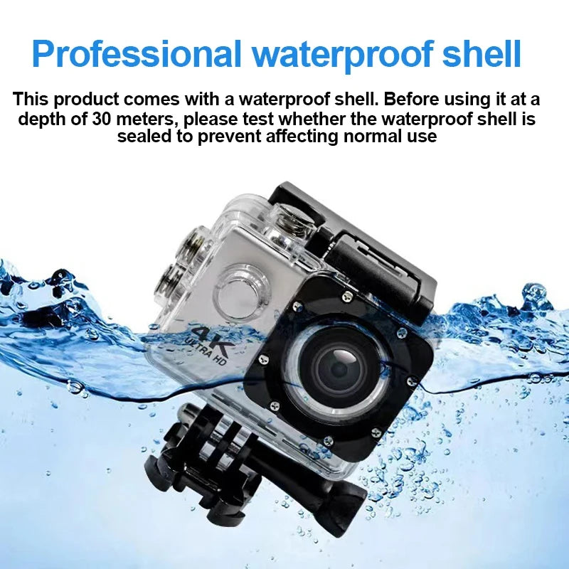 Ultra HD 4K Action Camera with WiFi Remote Control and Waterproof Housing