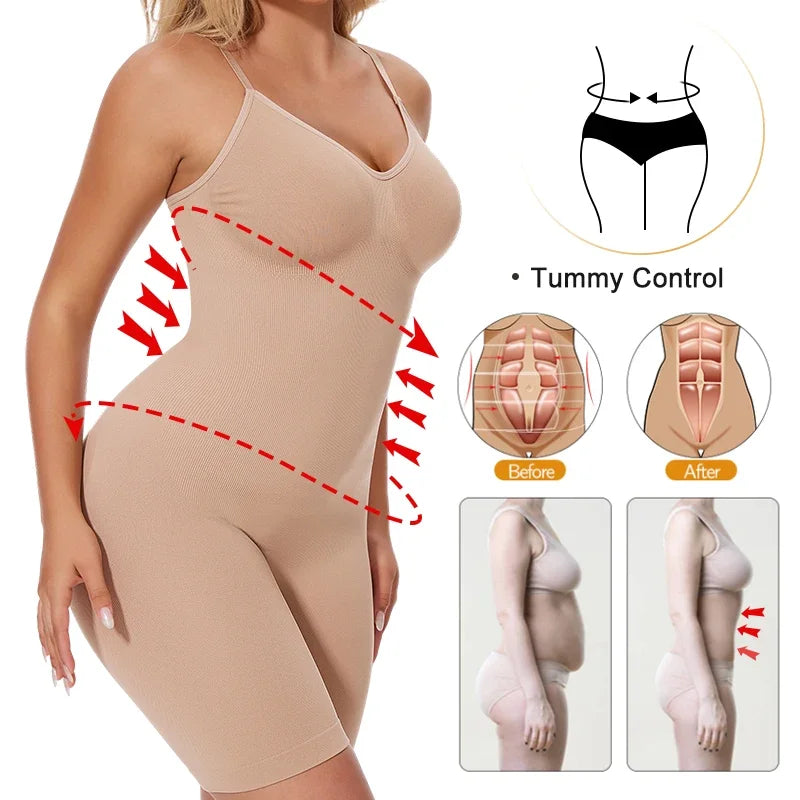 Women Full Body Shapewear Bodysuit – Tummy Control Thigh Slimmer Fajas