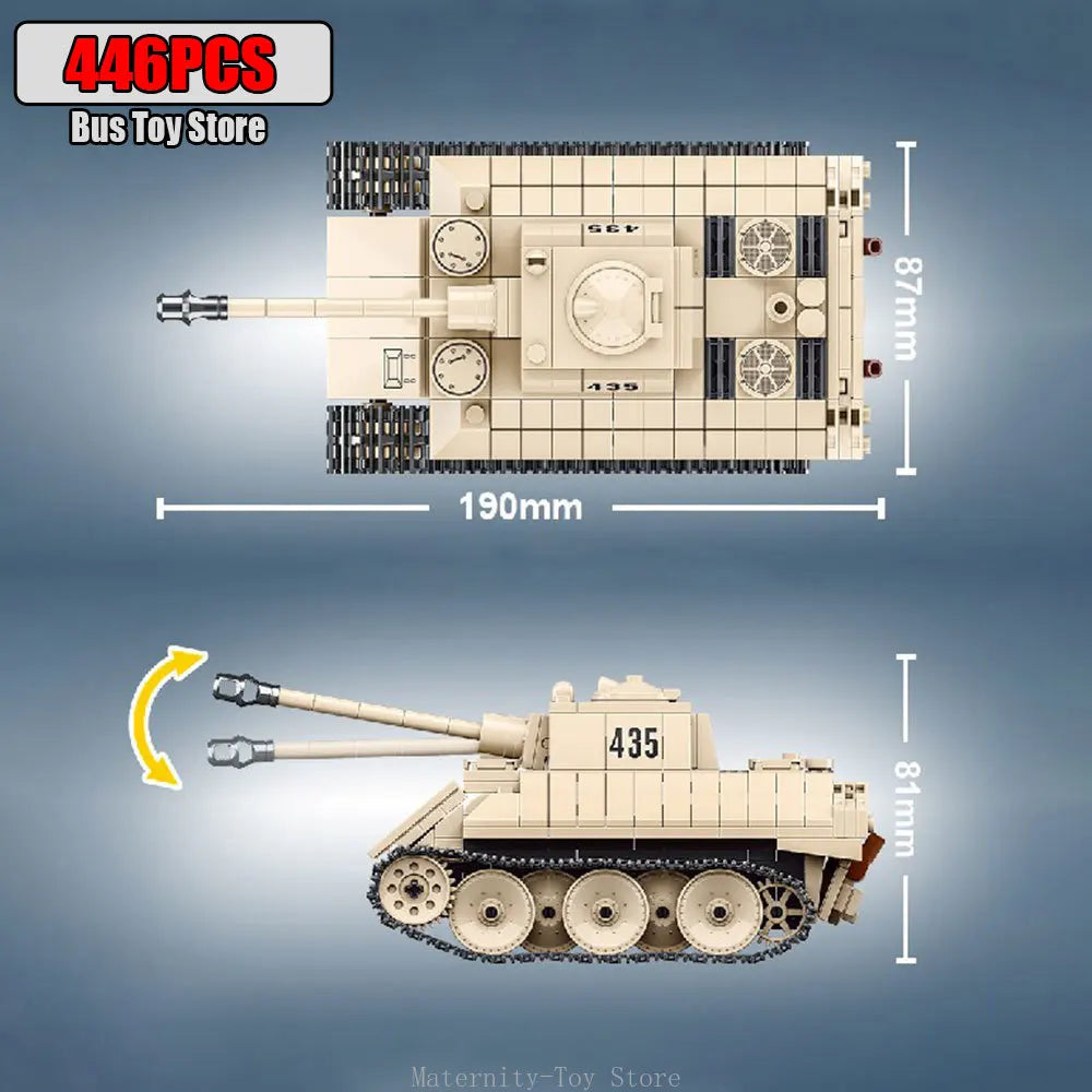Ww2 Military Tanks Series Tiger  Leopard Heavy TANK BT-7 Light Tank Soldier Building Blocks Bricks Army s  Toys Gifts