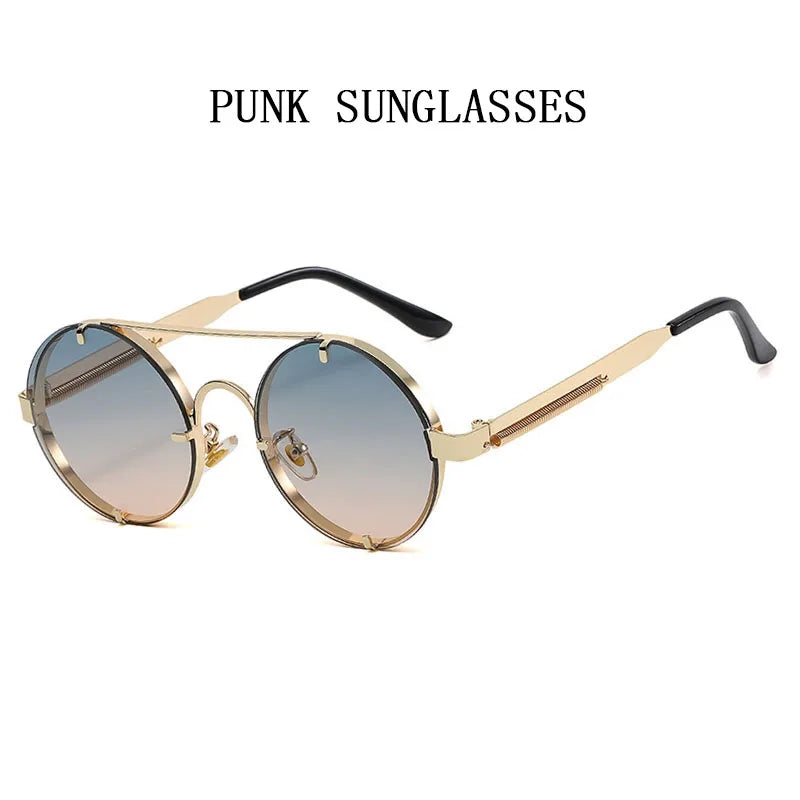 Round Steampunk Sunglasses With UV400 Protection