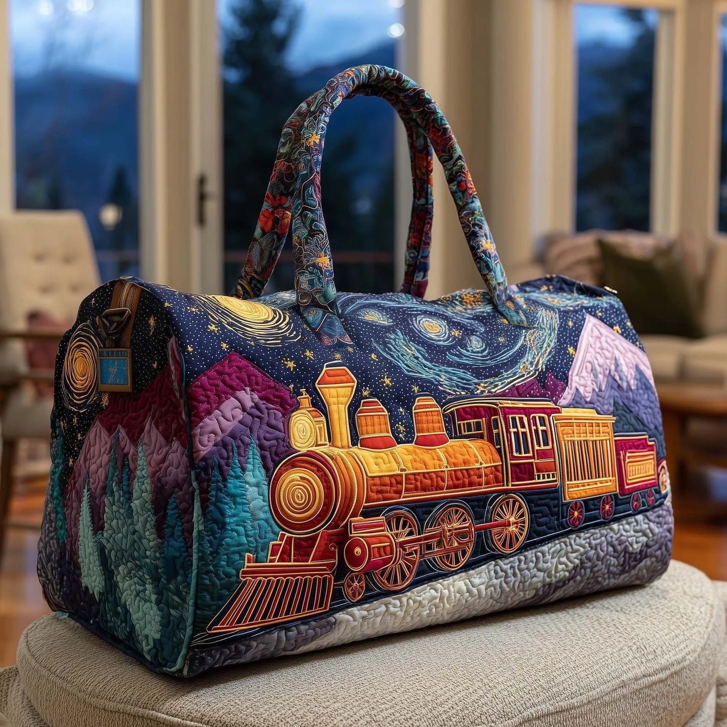 3D Bus Print Travel Duffle Bag Yoga Handbag