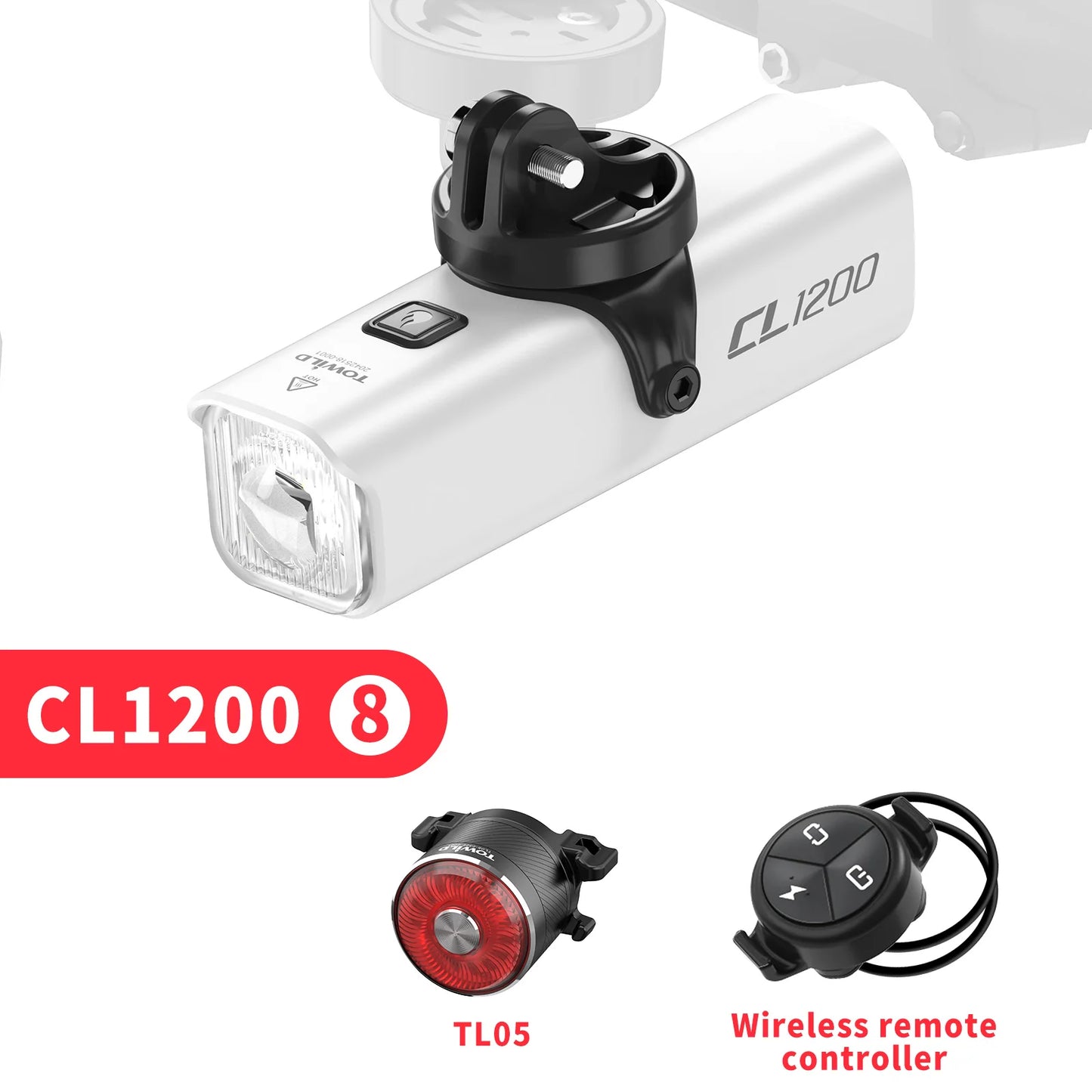 CL1200 Bicycle Light With Cut-off Line Beam 1200LM Rechargeable 5000mAh Led Bike Front Lights IPX6 MTB Cycling Headlights