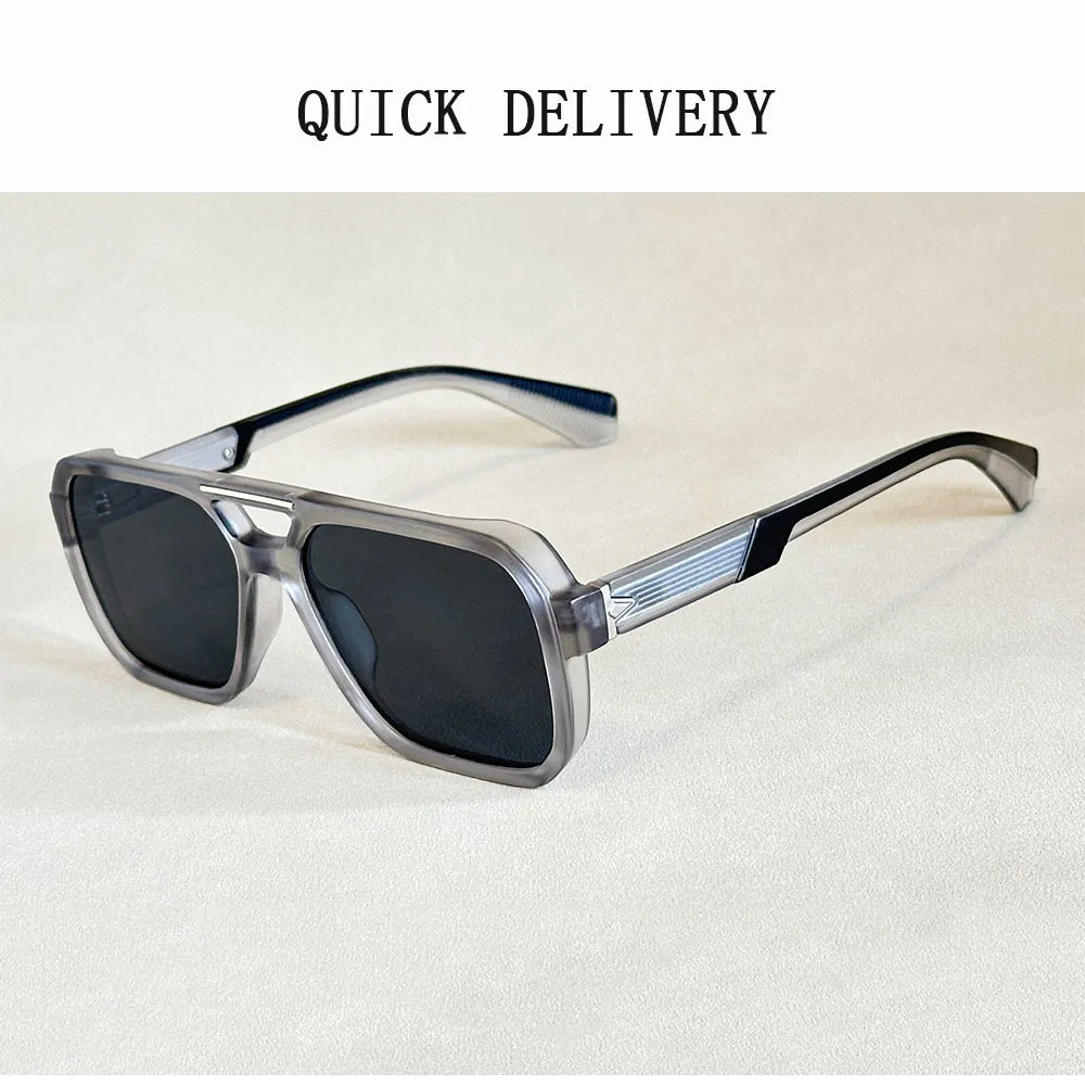Square Frame Vintage Sunglasses With UV400 Protection