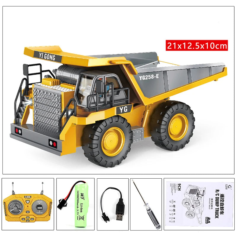 11CH RC Excavator 1:20 Remote Control Truck 2.4G RC Crawler Engineering Vehicle Excavator Truck Radio Control Toys Gifts