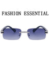 Rimless Sunglasses Rectangle Vintage Sunglasses Women Retro Square Fashion Glasses