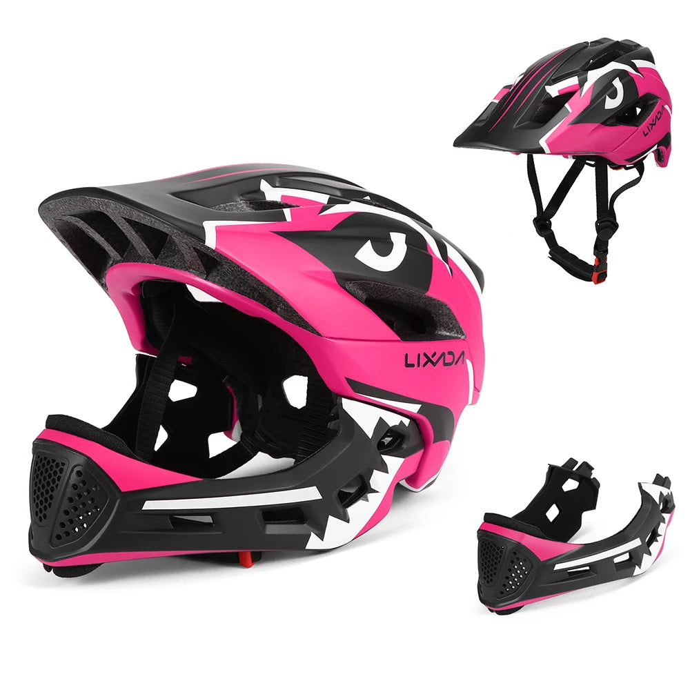Kids Detachable Full Face Cycling Helmet For Bike Skateboard And Roller Skating