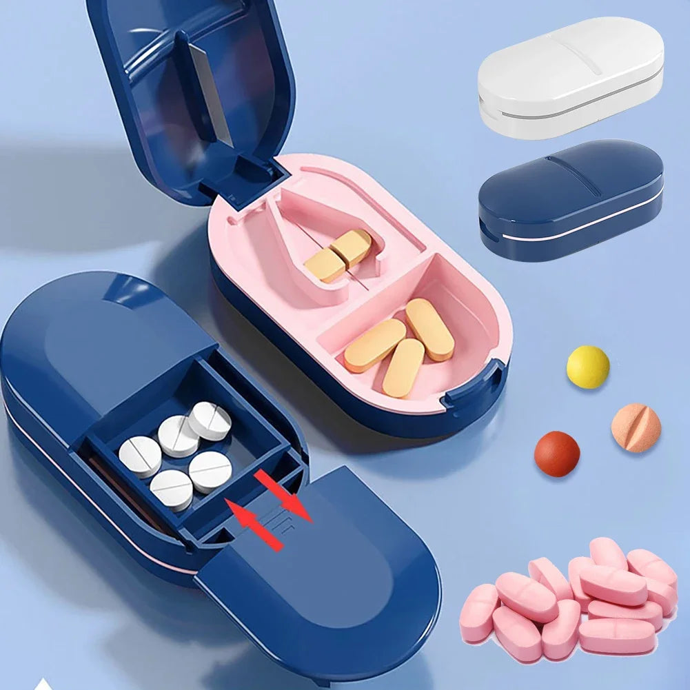 1Pcs Portable Pill Cutter Splitter Divide Medicine Storage Tablet Splitters Cut Slicer Home Pill Cases Dispenser Pill Box