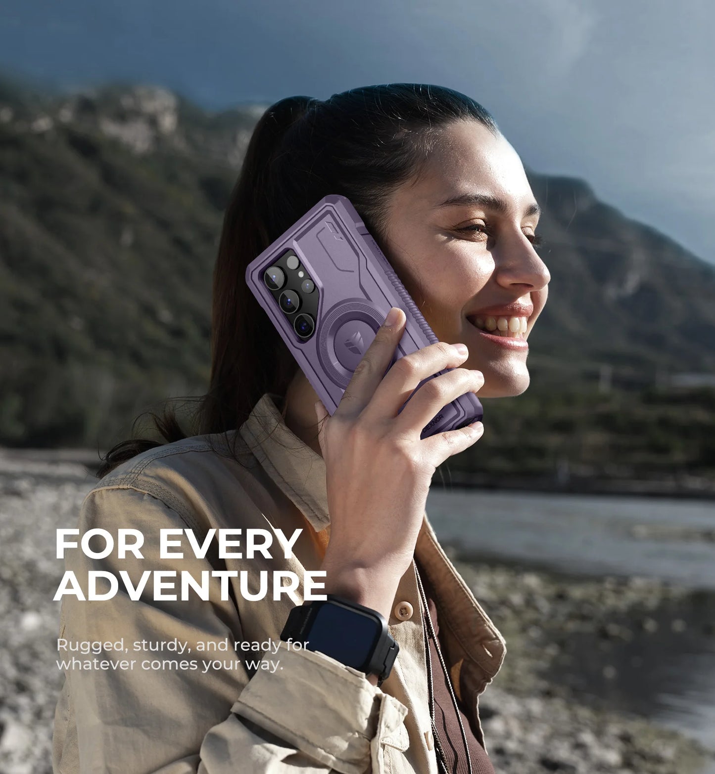 Magnetic Case for Samsung Galaxy S24 Ultra 5G Full Body Shockproof Cover Built-in Kickstand and Screen Protector