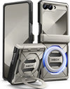 Magnetic Stand for Z Flip 6 Case with Ring Kickstand Hinge Protection Screen Protector Full Body Protection Magsafe Phone Case