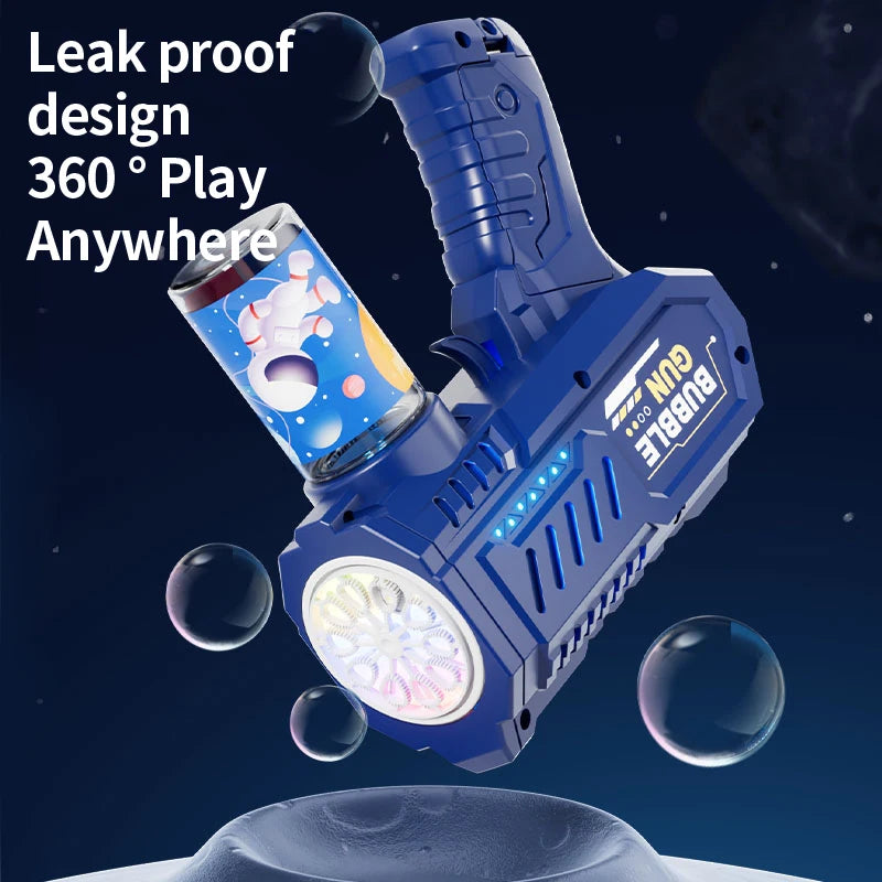 One Pack Of Children's 10  Launcher Handheld Portable Electric Automatic Bubble Gun LED Light For Boys And Girls