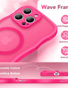 For iPhone 15 Pro Max Case Curly Wave Frame Shape Design Camera Protection Drop Shockproof Compatible with MagSafe Phone Case