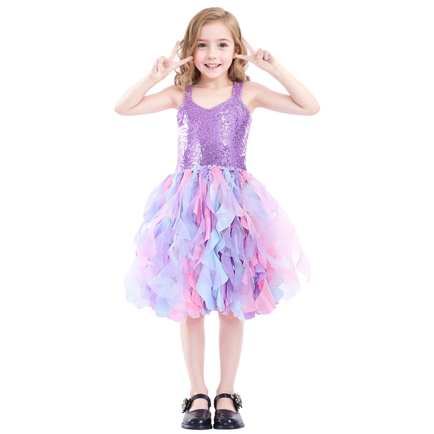 Sequin Pageant Dress with Spiral Hem Birthday Party Gown