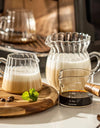 75-500ml Stripe Milk Jug Heat-resistant Glass Cup With Handle Coffee Milk Tea Separator Fair Cup Home Cafe Drinkware Gift