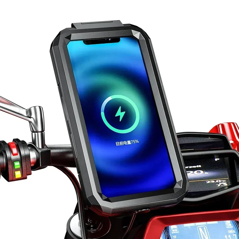 Motorcycle Wireless Charger Holder QC 3.0 Fast Charging Motorbike Phone Waterproof Cellphone Bicycle Stand For iPhone Samsung