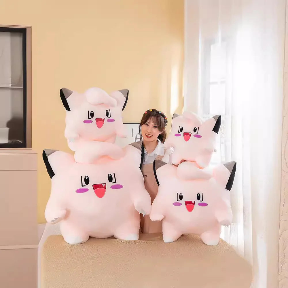 Pokemon Kawaii Clefairy Plush Toy Stuffed Doll Digital Monster Pikachu Cute Kids Birthday Xmas Gift for Boys Girls Sofa Pillow
