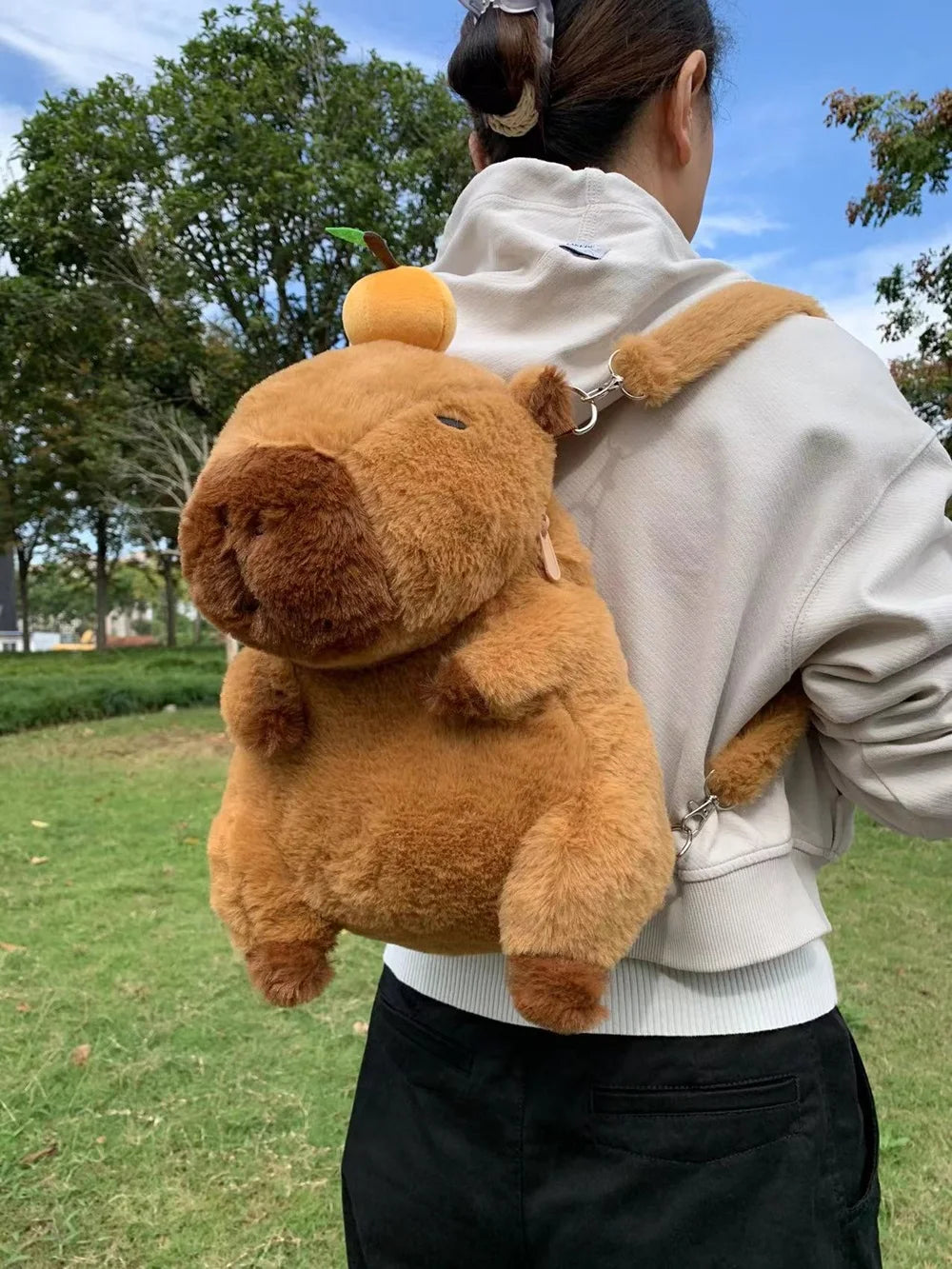 Kawaii Capybara Plush Backpack Soft Shoulder Bag