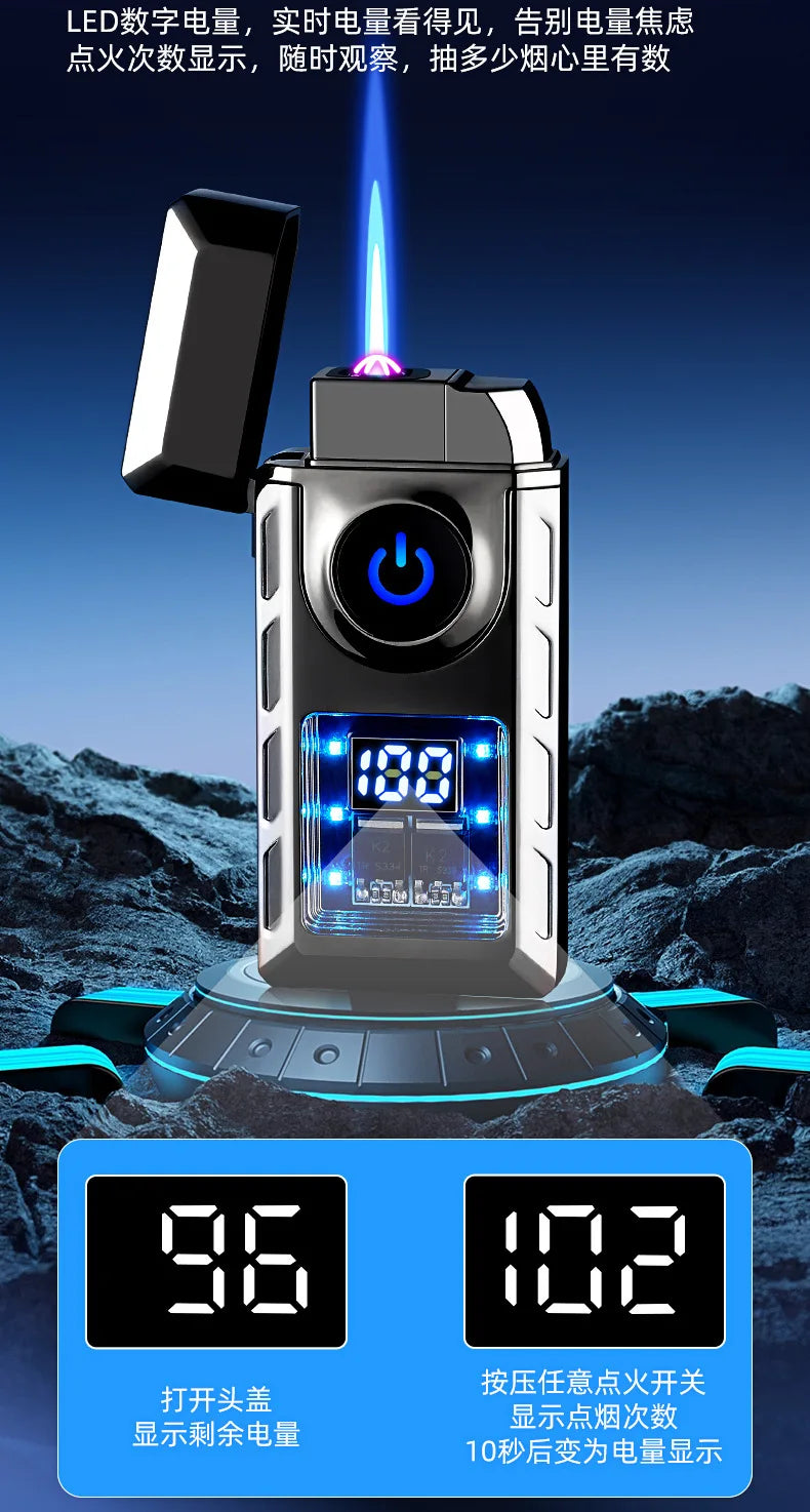 Gas Electronic Dual-Use Lighter, Intelligent Digital Display Machine Core, High-Grade Metal Lighter, Cigarette Accessories, New