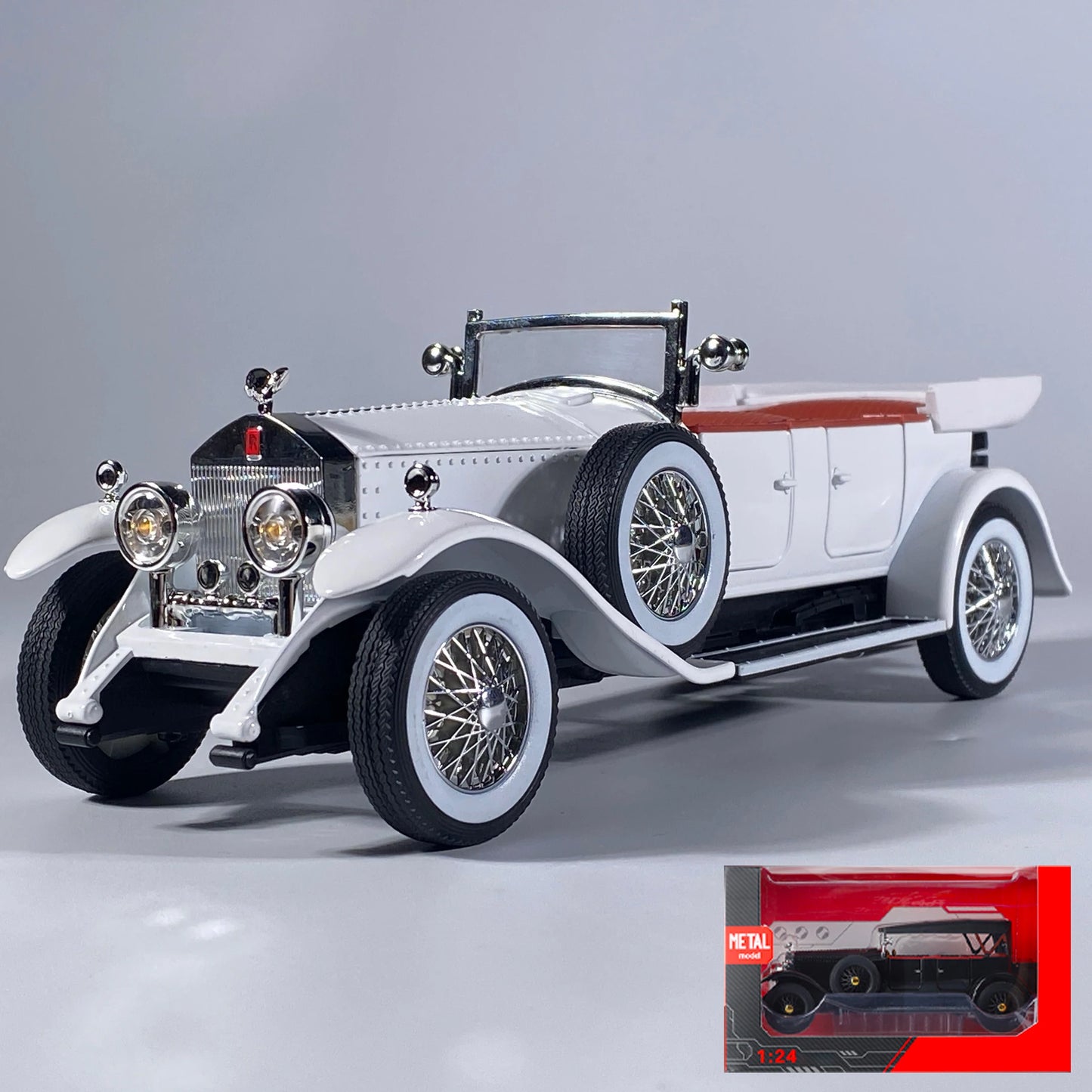 1:24 Rolls Royce Phantom I 1925 Luxury Classic Retro Sedan Alloy Diecast Model Car Home Trendy Toys Ornaments Birthday Present