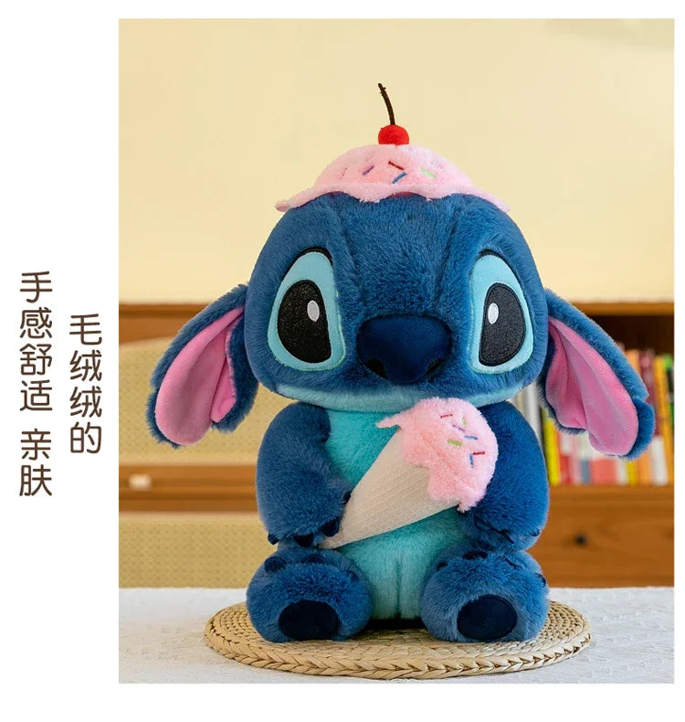 70cm Disney Ice Cream Lilo&Stitch Plush Toys Kawaii Big Size Stitch Stuffed Dolls Soft Pillow Cartoon Anime Kids Birthday Gifts