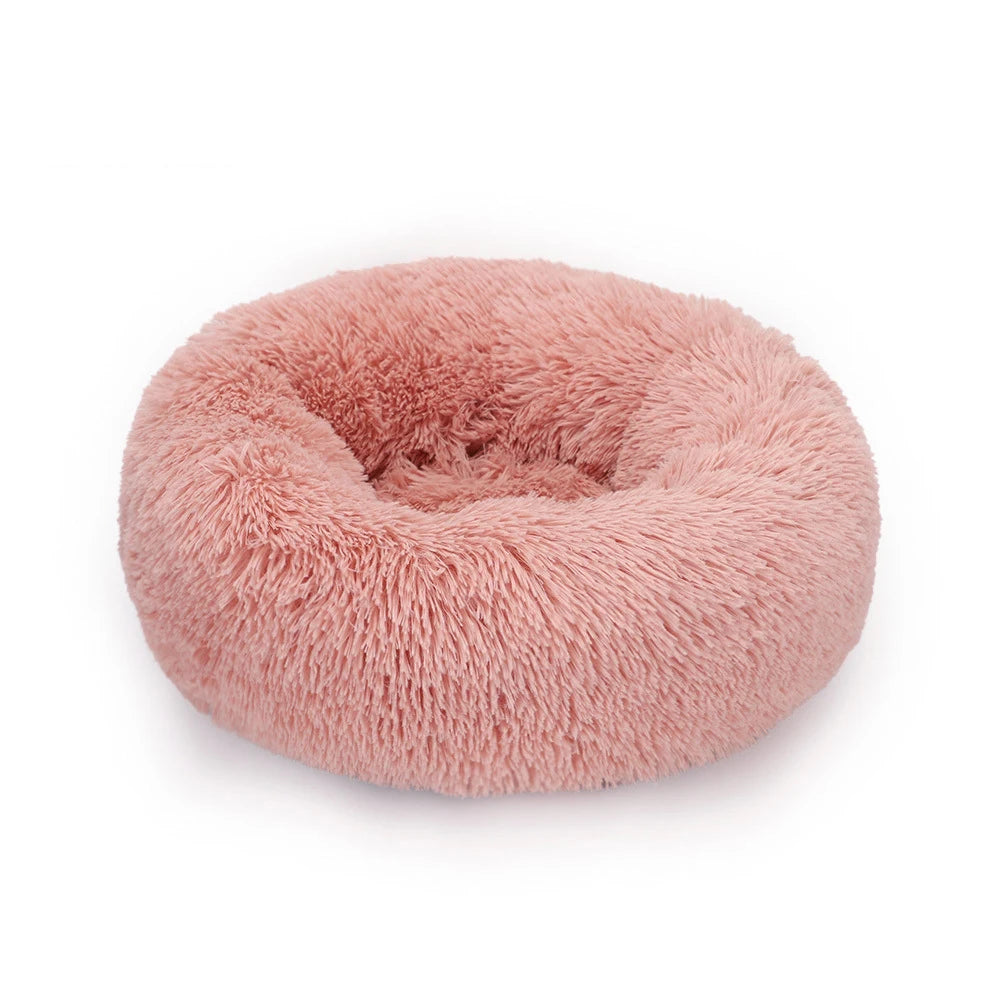 Plush Donut Dog Bed Washable Pet Cushion