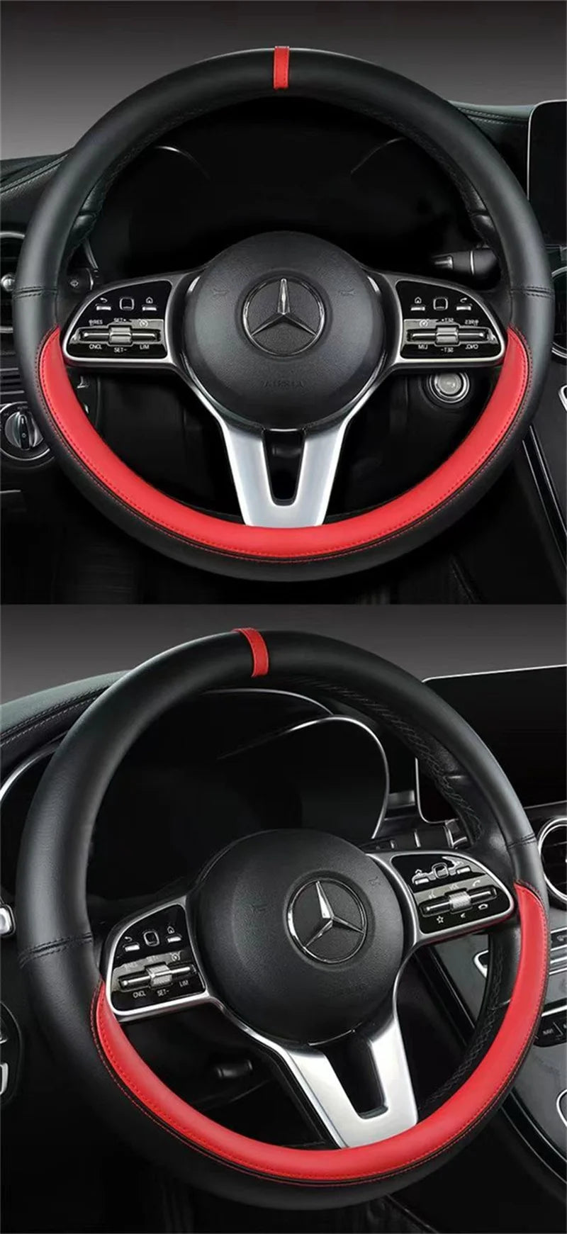 Universal Microfiber Leather Car Steering Wheel Cover 37CM 38CM